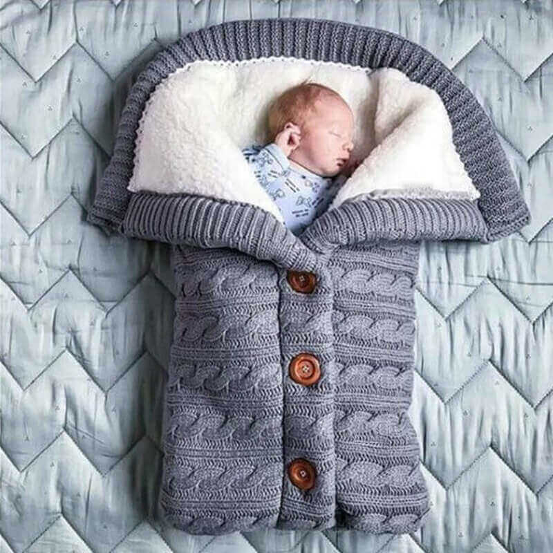 babywagen schlafsack Baby Schlafsack Kinderwagen gestrickt – Warm & Weich