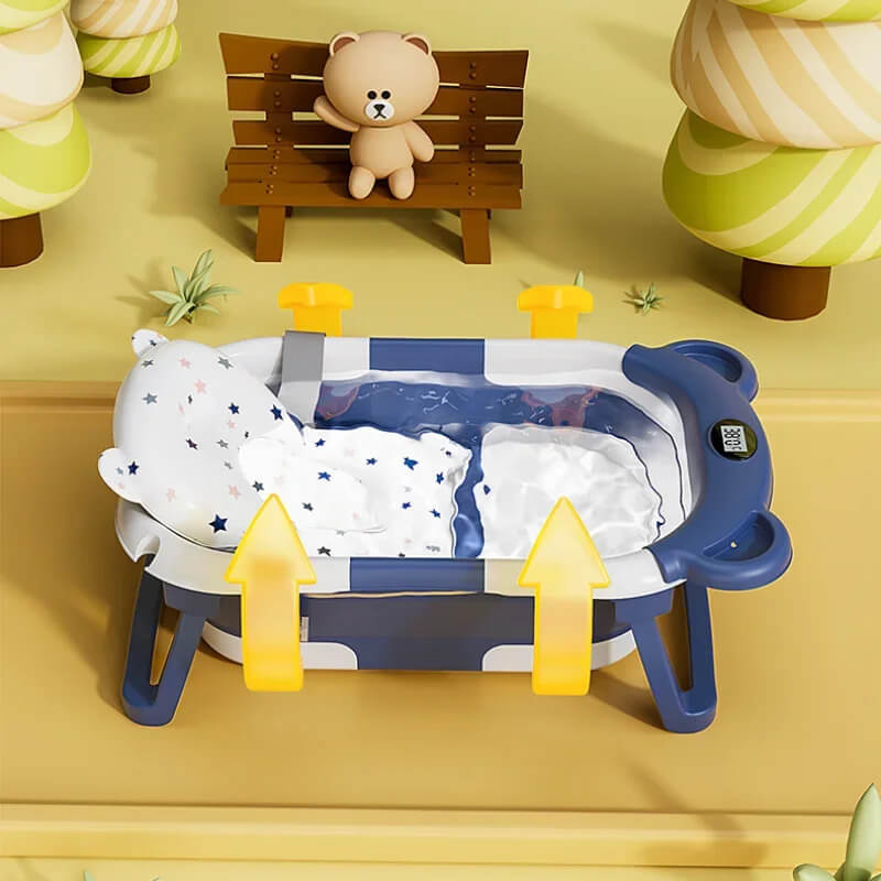 Faltbare_Babybadewanne_mit_Temperaturanzeige_und_Badematte_-_mit_Wasser_gefuellt