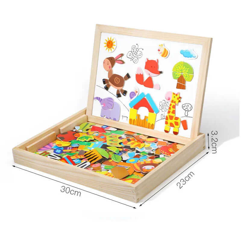 Magnetisches Holzpuzzle für Kinder-Abmessungen