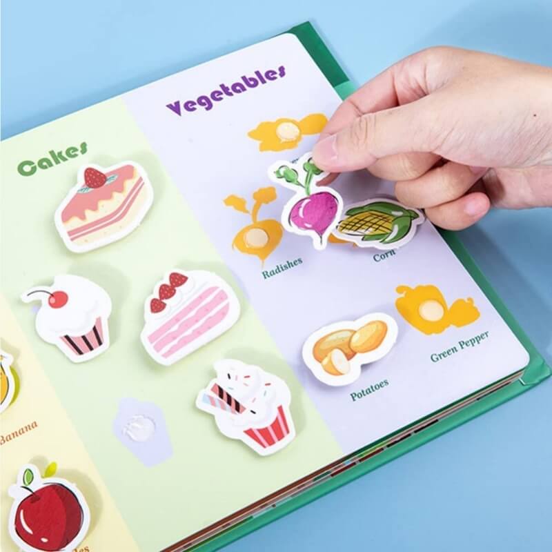 Montessori-Aktivitaetsbuch fuer Kinder zur Entwicklung von Lernfaehigkeiten-Obst und Gemüse-Innenseite