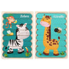 Montessori-Puzzlespielzeug aus Holz fuer Kinder beidseitig-Zebra-Giraffe