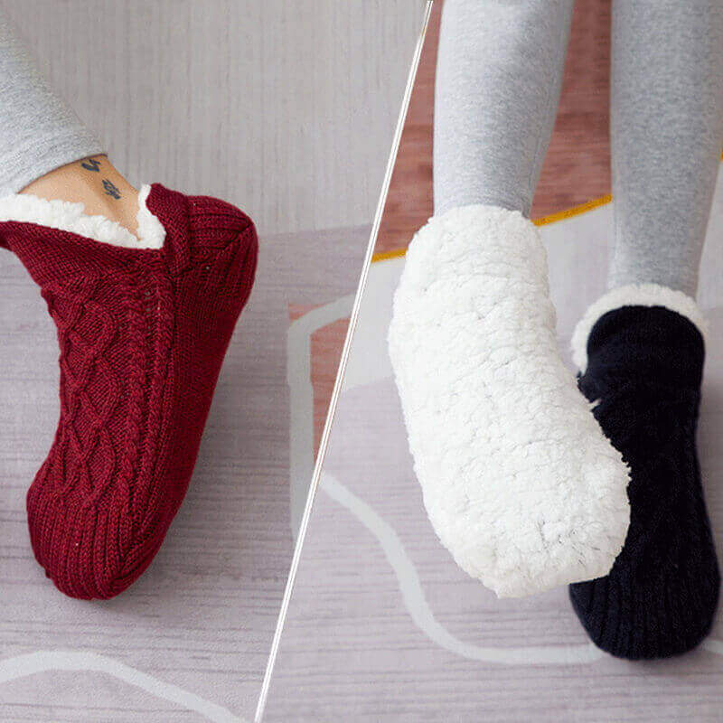 Schicke Unisex-Winterpantoffelsocken auch mit falscher Seite